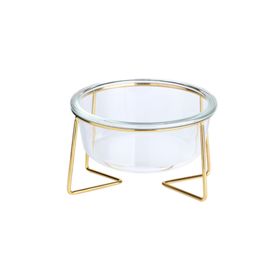 Taça Transparente com suporte Dourado 800ml