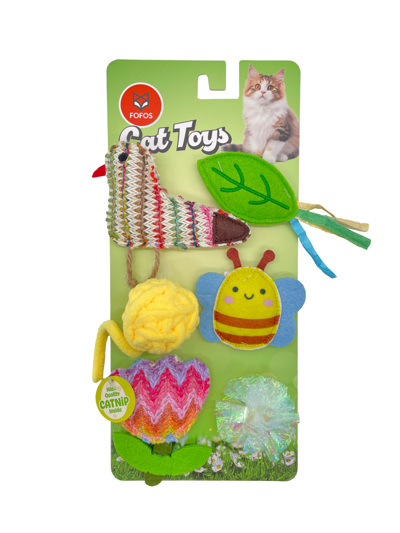 Brinquedos de Primavera para Gato – Pack de 6 com Cores e Formas Divertidas