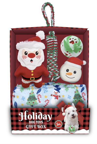 FOFOS Pack de Presentes de Natal para Cães – Pai Natal (5 peças)