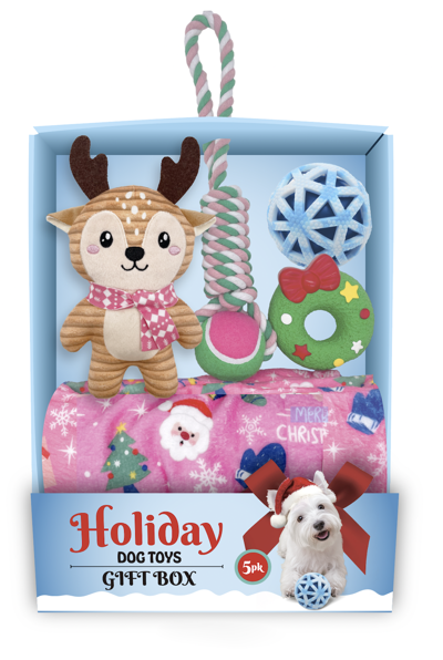 FOFOS Pack de Presentes de Natal para Cães – Rena (5 peças)