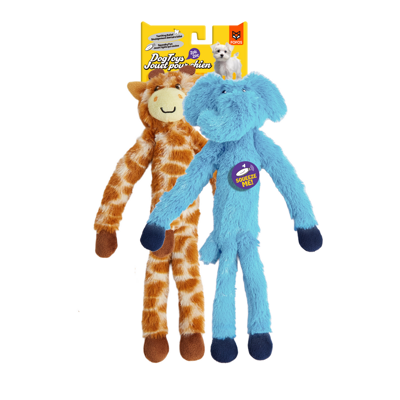 Brinquedos para Cão em Peluche – Girafa e Elefante