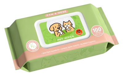 Toalhitas para Animais 100 Unid. Jojoba (Patas e Nariz)