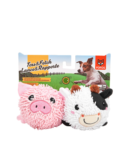 Bolas Spike com Formas de Animais (2 Un.) – Porco & Vaca