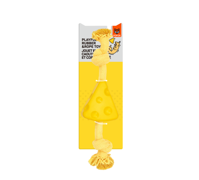 Brinquedo de Corda para Roer em Forma de Queijo para Cão