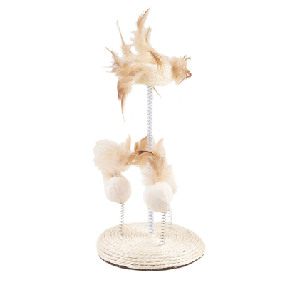 Brinquedo interativo para Gato com Penas Naturais e Bolas Suspensas
