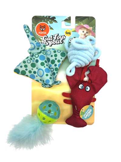 Pack 4 Peluches de Verão – Brinquedo para gato