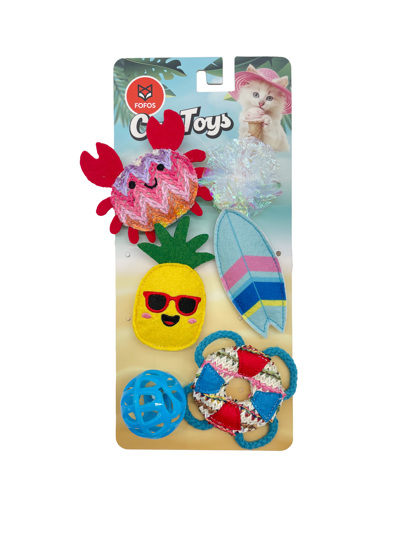 Pack 6 Peluches de Verão  - Brinquedos para Gato