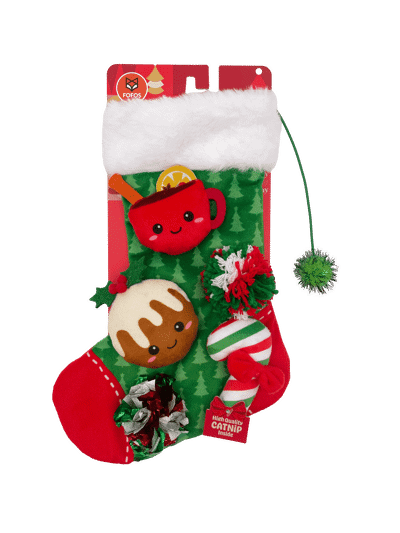 Sapatinho de Natal com 6 brinquedos para gato